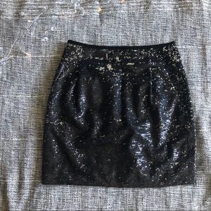 “J.Crew” Black Sequin Mini Skirt